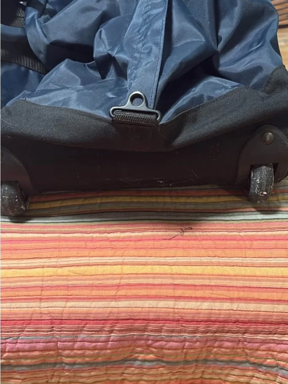 Navy Blue Large Duffel Bag with Shoulder Straps